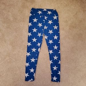 Blue and white star leggings